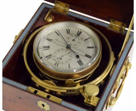 Parkinson &amp; Frodsham 19th century two-day marine chronometer, no. 2614,&nbsp;the signed 3.5" silvered dial with blued ste