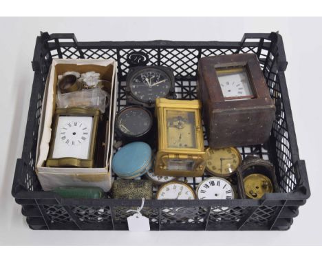 Old carriage clock timepiece within a cornice brass case,&nbsp;6 " high and two other carriage clocks in need of restoration;