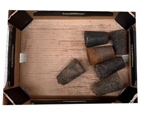 Six American clock weights (6) 
