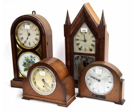 Brewster &amp; Ingrahams Patent spring two train steeple clock, 19.75" high (pendulum and key); also a Seth Thomas two train 