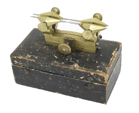 Brass depthing tool with case, 3.5" long 