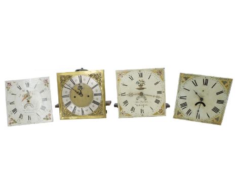 Thirty hour longcase clock movement, the 12" square brass dial signed CHR. Gould, Londini Fecit on the silver chapter ring en