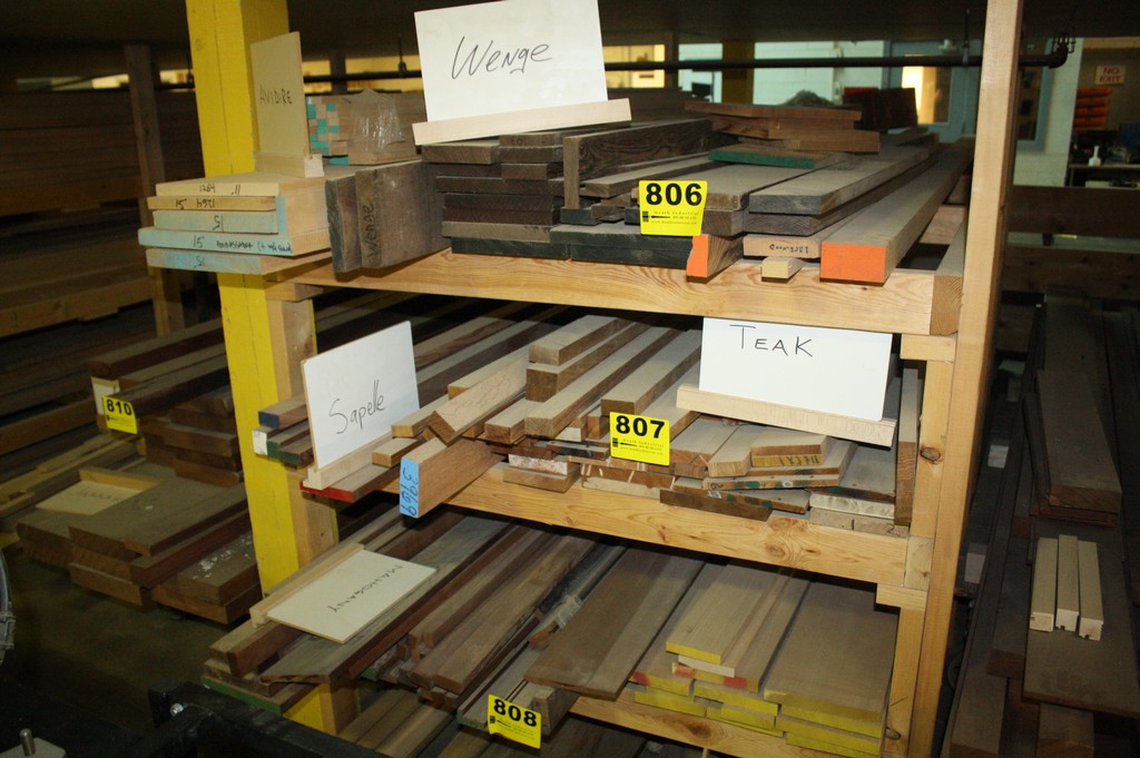  Choice of lots: 807 ASSORTED WOOD ON SHELF