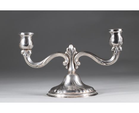 Silver candlestick with hallmarks to identifySizes: H=160mm L=260mmWeight (K): 0.750kgState: at first glance - good condition