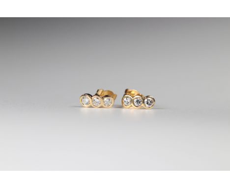 Pair of top quality 18k gold (0.34ct) diamond earringsSizes: L=18mm l=10mmWeight (K): 0.002kgState: at first glance - good co