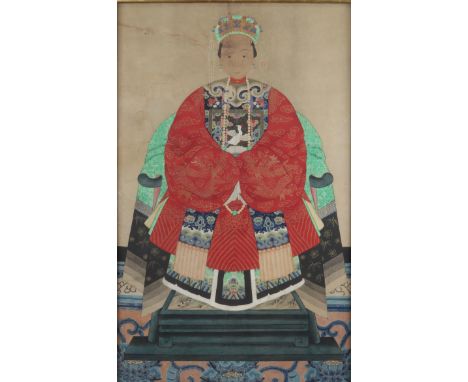 China painting of a young MandarinRegion: CHINASizes: Cadre L=570mm H=890mm Weight (K): 3.5kgState: at first glance - good co