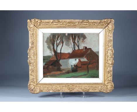 Albert RATY (1889-1970) oil on panel "ferme en Ardenne"Sizes: Cadre L=380mm l=340mm panneau L=250mm H=205mmWeight (K): 0.963k