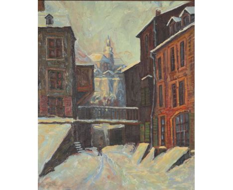 Brauch, Oil on canvas view LuxembourgSizes: Cadre L=640mm H=740mm Toile L=480mm H=580mmWeight (K): 2.400kgState: at first gla