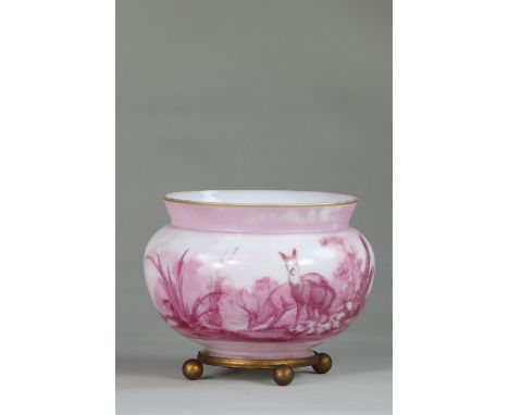 Opaline vase painted around 1900Sizes: H=135mm D=170mmWeight (K): 0.914kgState: at first glance - good condition - no restora