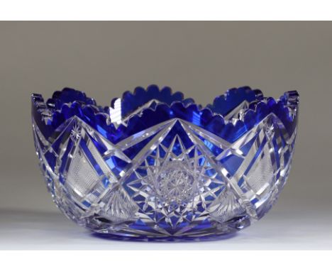 Val Saint Lambert very imposing cut richly cut blueSizes: H=150mm D=300mmWeight (K): 5.3kgState: at first glance - good condi