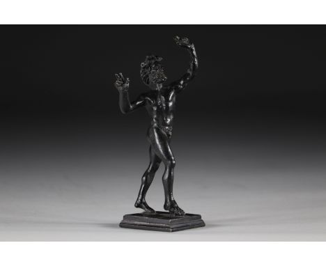 Faun in bronze with black patina Italy circa 1900Sizes: H=155mm L=48mmWeight (K): 0.308kgState: at first glance - good condit