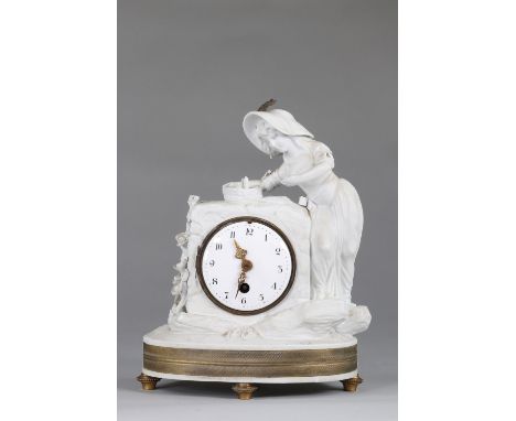 Sevres biscuit clock double L mark 19thSizes: H=260mm L=200mm l=130mmWeight (K): 2.160kgState: After verification - minor los