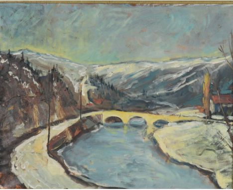 Brauch, Oil on canvas view LuxembourgSizes: Cadre L=660mm H=570mm Toile L=480mm H=390mmWeight (K): 2.040kgState: at first gla
