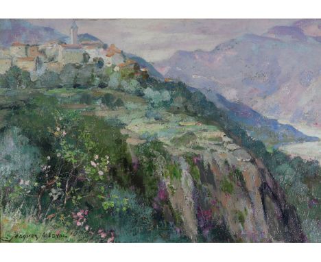 Jakob MADIOL (1871-1950) oil on canvas "the Var valley"Sizes: Cadre L=670mm H=510mm Toile L=530mm H=370mmWeight (K): 3.120kgS