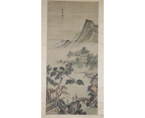 China roller painting, ink on signature paperRegion: CHINASizes: H=1810mm L=580mmWeight (K): 0.459kgState: at first glance - 
