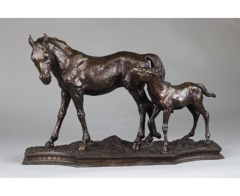 Bronze mare and foal 20thSizes: H=330mm L=520mm l=220mmWeight (K): 10.5kgState: at first glance - good condition - no restora