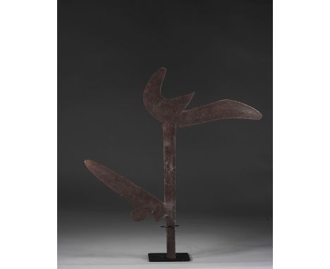 19th Azande throwing knifeSizes: L=420mm l=450mmWeight (K): 0.540kgState: After checking - normal wear - no restoration - no 