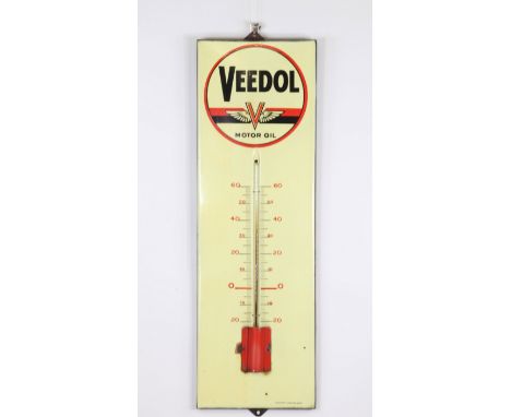 VEEDOL Motor Oil enamel thermometer 1954Sizes: H=900mm l=290mmWeight (K): 3.5kgState: After checking - normal wear - no resto