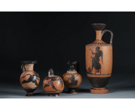 Lot of 4 Greek vases "old style"Sizes: A - H=225mm D=180mm B - H=260mm D=140mm C - H=150mm D=85mm D - H=85mm D=165mmWeight (K