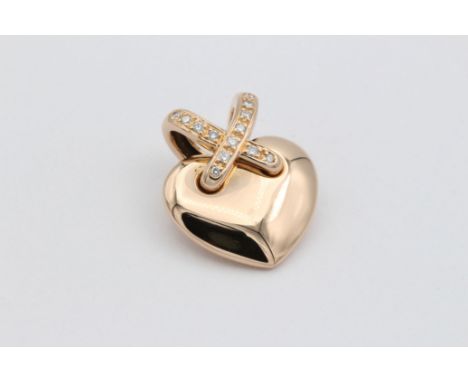 Chaumet link pendant in 18K pink gold set with diamonds Approximately 0.1 caratSizes: L=17,4mm l=20mmWeight (K): 0.006kgState