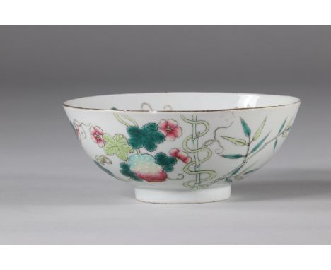Porcelain bowl with balsam flowers, China Xuantong mark and period.Region: CHINASizes: D=135mm H=60mmWeight (K): 0.190kgState