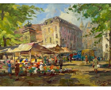 Luxembourg Oil on canvas "the market on the Luxembourg square"Sizes: Cadre L=960mm H=780mm Toile L=780mm H=690mmWeight (K): 4