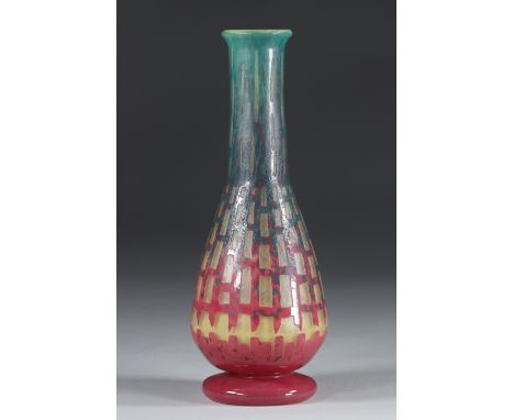 French glass vase with geometric decoration first periodSizes: H=240mm D=90mmWeight (K): 0.588kgState: at first glance - good