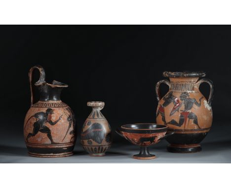Lot of 4 Greek vases "old style"Sizes: A - H=300 D=120mm B - H=150mm D=85mm C - H=140mm D=80mm D - H=120mm D=100mmWeight (K):