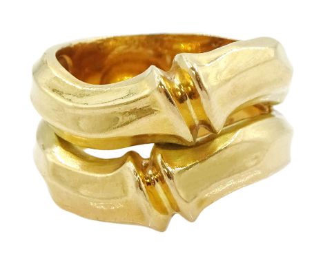 Cartier 18ct gold 'Bamboo' ring, Sheffield 1992, boxedCondition Report:Approx 11.85gm, size I, max depth = 12mm, very slight 