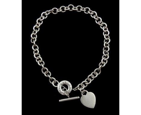 Tiffany &amp; Co silver heart tag and toggle necklace, London 2003Condition Report:Length = 41cm, few light scratches otherwi