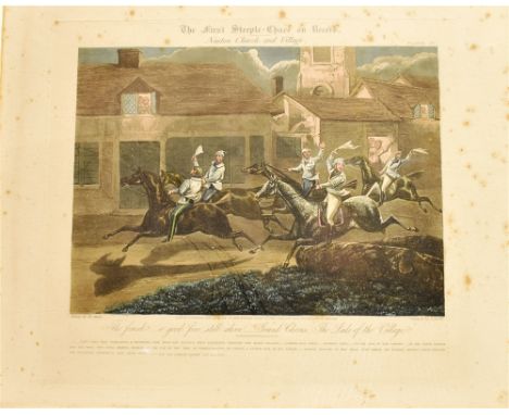 AFTER H. ALKEN 'The First Steeple-Chase on Record' A set of four colour prints 42cm x 52cm