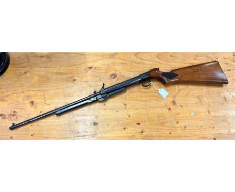 A B.S.A AIR RIFLE Engraved with initials L.B.L Condition=Firing mechanism working; Barrel & lever with light pitting but gene
