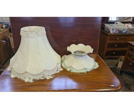2 modern standard lamp shades.