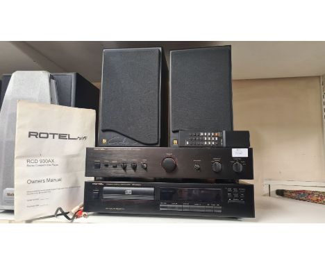 Rotel RA-930BX stereo integrated amplifier, Rotel stereo compact disc player RCD-930AX together with a pair of KEF Coda 7 spe