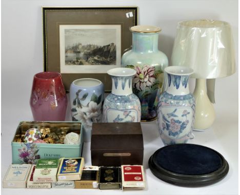 A collection of ceramics and other wares, to include a Royal Copenhagen vase, a Royal Winton flower vase, a 1950s art glass v