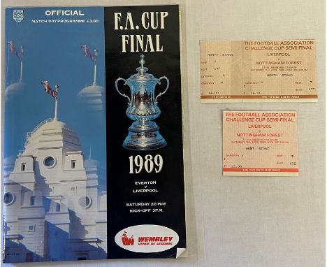 15th April 1989 Liverpool v Nottingham Forest at Hillsborough Stadium F.A Challenge Cup Semi-Final tickets from the Hillsboro