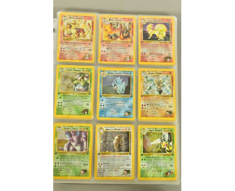 THE COMPLETE POKEMON CARDS GYM CHALLENGE SET, containing most rare first edition cards. First editions include Blaine’s Chari