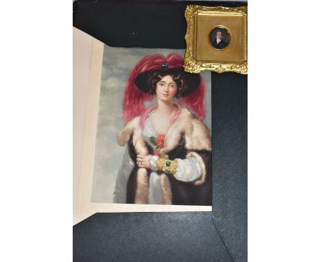 ROBERT &amp; LADY PEEL, framed miniature portrait of Sir Robert Peel, after the full length portrait by Lawrence (9cm x 8cm) 