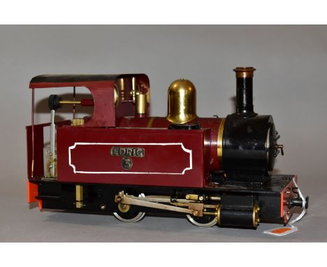 AN UNBOXED ACCUCRAFT TRAINS BY AMMC 0-4-0 SIDE TANK LIVE STEAM LOCOMOTIVE, 'Edrig' No.3, maroon livery, not tested and has no