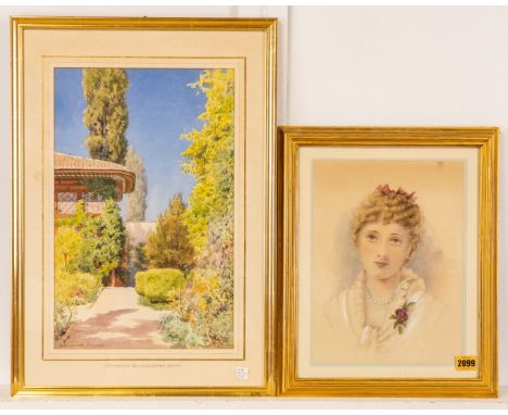 R*** E*** S*** (19TH CENTURY) (2)Portrait of a lady wearing pearlssigned with initials (lower right)watercolour heightened wi