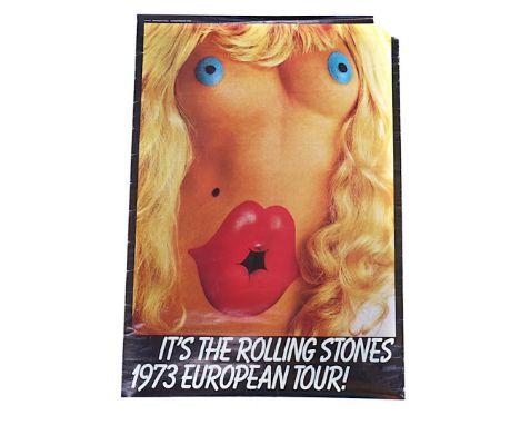 THE ROLLING STONES; IT'S THE ROLLING STONE 1973 EUROPEAN TOUR! POSTERArtwork by John Pasche; rolled, on paper, 84 x 59 cmCond