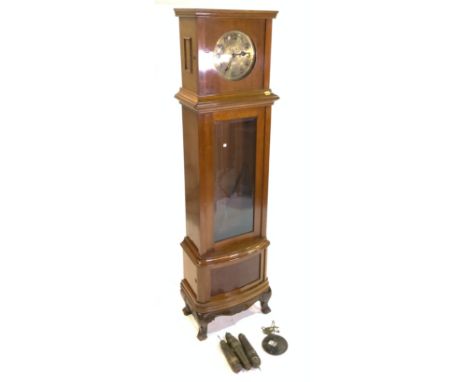 A MODERN WALNUT LONGCASE CLOCK52cm wide; 200cm high