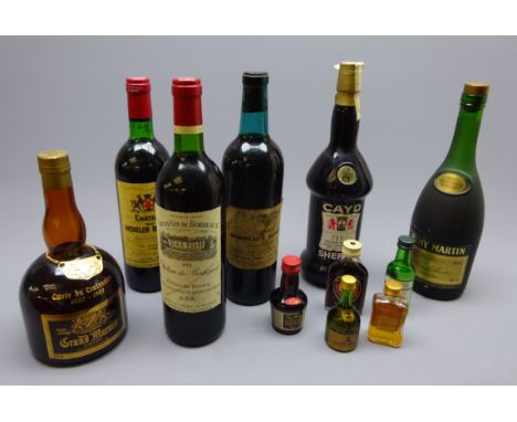 Mixed Alcohol - Chateau du Bousquet Cotes de Bourg 1978, Ch.du Moulin Rouge Haut-Medoc 1976, Remy Martin Fine Champagne VSOP 