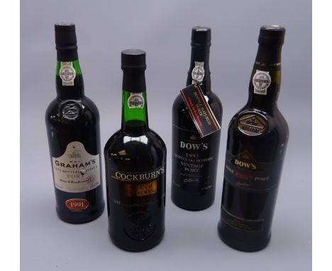 Dow's 1995 Quinta Do Bomfim Vintage Port, bottled 1997, 20%vol with swing ticket, Dow's Ruby Port, 19%vol, Graham's LBV Port 