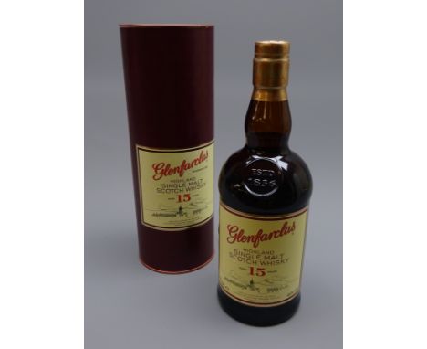 Glenfarclas Highland Malt Scotch Whisky aged 15 years 700ml 46%vol, in tube, 1btl