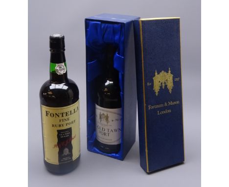 Fortnum &amp; Mason Fine Old Tawny Port, 70cl 20%vol in original gift box, Fontella Fine Ruby Port, 75cl 20%vol, 2btls