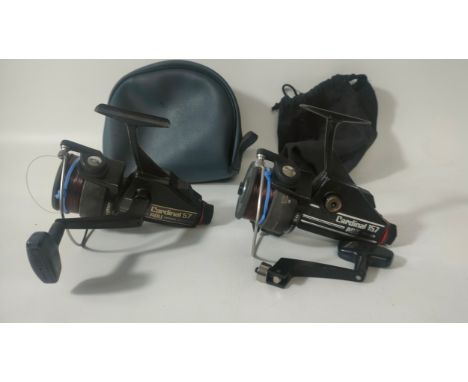 Two vintage Cardinal [model 57 &amp;157] spinning reels with line and bags 