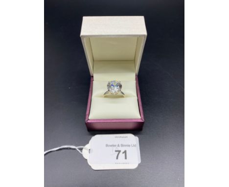 Large Substantial Cz set silver ring [Size P] 