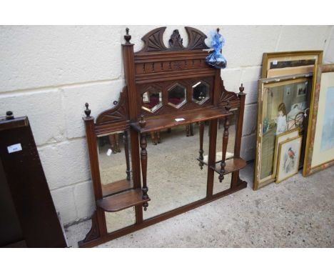 LATE VICTORIAN AMERICAN WALNUT FRAMED OVERMANTEL MIRROR