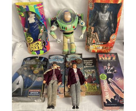 Film: A collection of assorted vintage TV / Film characters to include: Doctor Who Tom Baker 8&rdquo; figures, one in origina